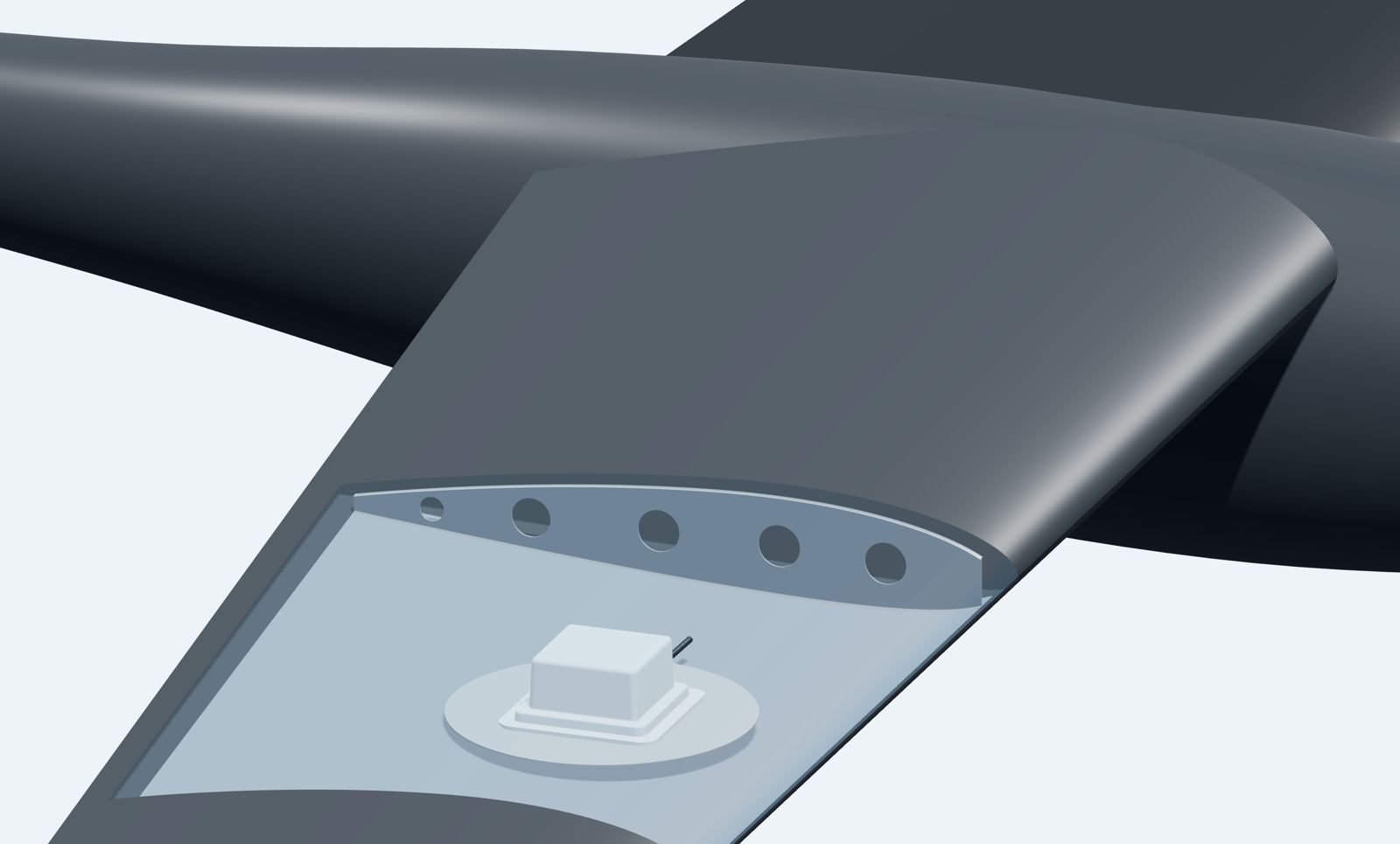 mGa1 built into the wing of a fixed-wing UAV